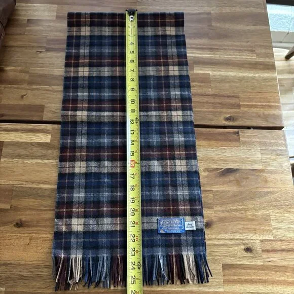 Vintage Pendleton 100% Pure Virgin Wool Scarf Plaid Old Money Academia Classic
